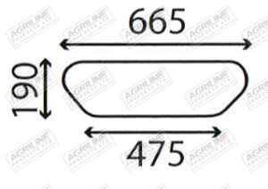 Cab Glass - Top Lower Rear - 1897859M1