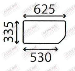 Cab Glass- Lower Rear - Green Tint