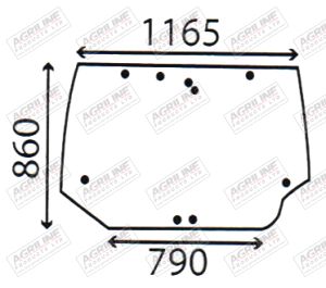 Cab Glass- Curved Rear Window - Green Tint