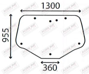 Cab Glass - Curved Rear Window- Green Tint