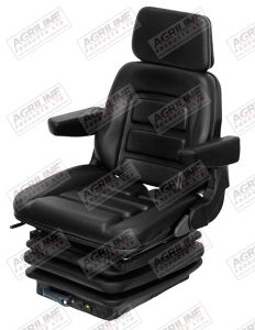 Mechanical Suspension Seat w/ Back Extension - Black PVC
